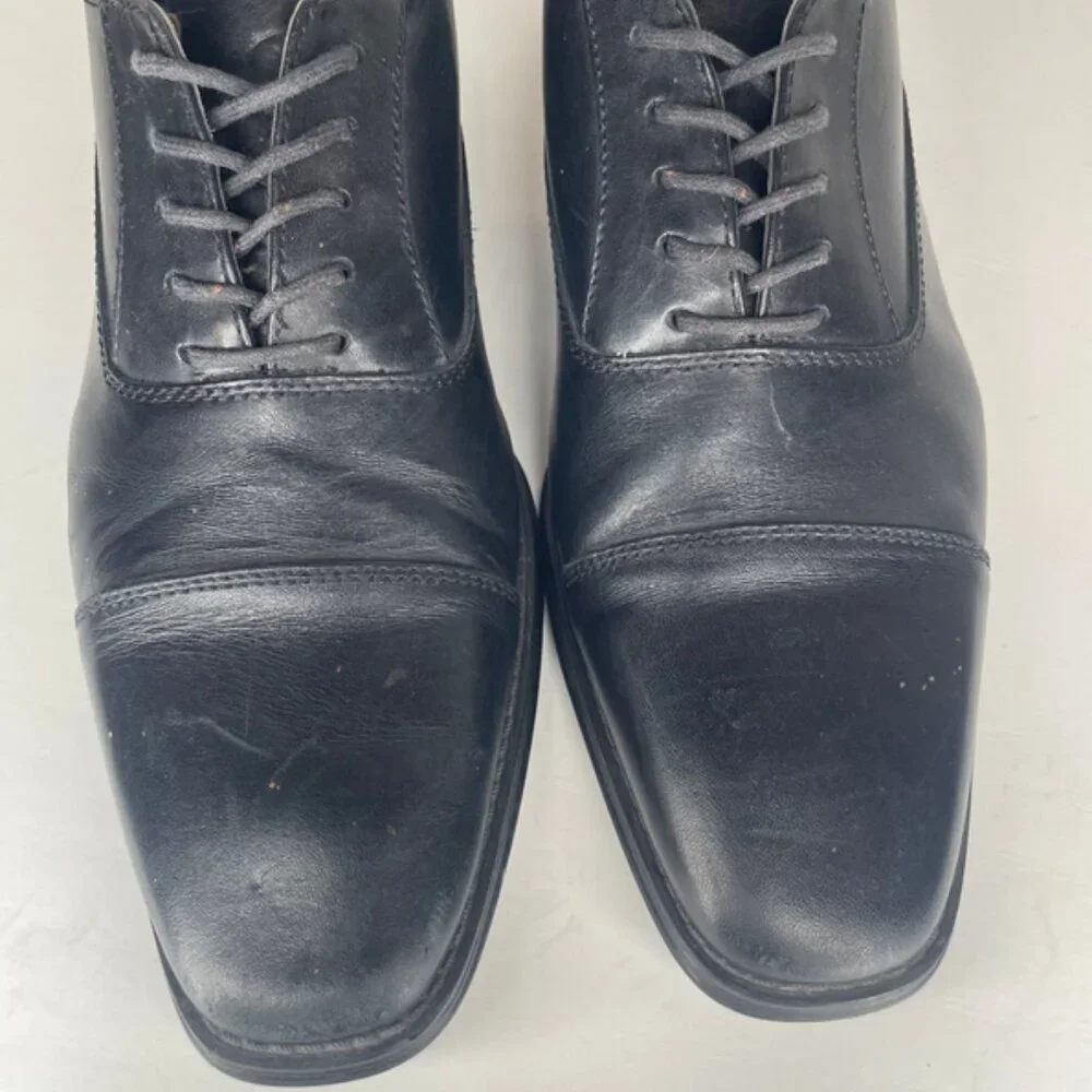 14th & Union Black Leather Cap Toe Oxfords Dark Academia Scholar Core Size 10M